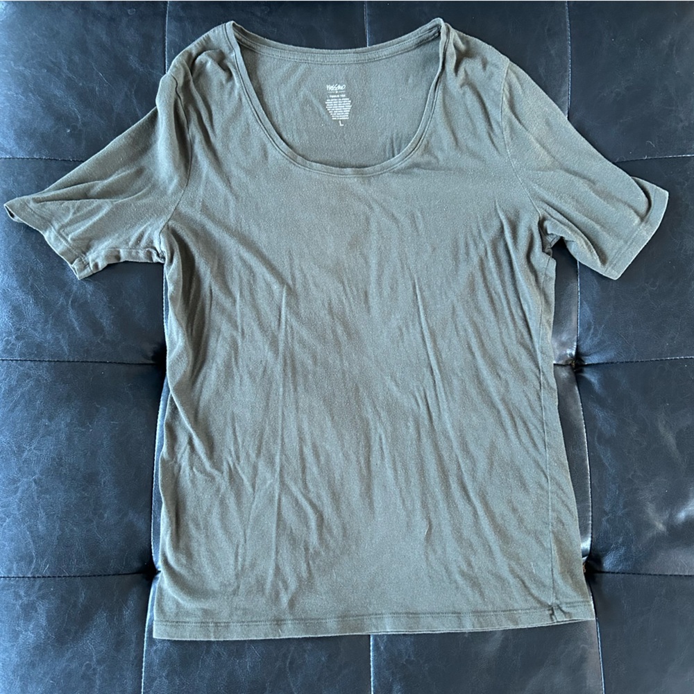 Mossimo Supply Co. Olive Green Crew Neck Short Sleeve Tee